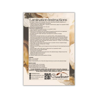 Brow lamination instructions by Ciaobrow - step-by-step guide for professional brow lamination treatments