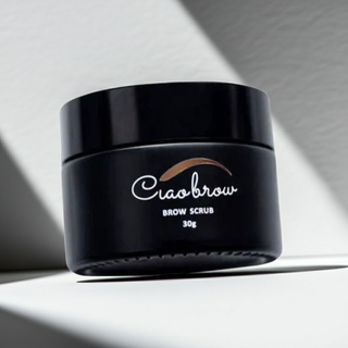 Brow scrub 30g by Ciaobrow - gentle exfoliating prep solution with walnut shell particles for henna brow and tinting treatments