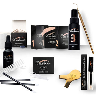 Dual kit by Ciaobrow - complete brow lamination and lash lift professional treatment set with all products, tools and accessories