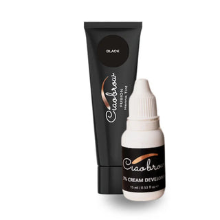 FUSION hybrid tint in Black shade by Ciaobrow - professional henna brow and lash tint for deep black hair
