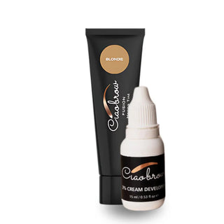 FUSION hybrid tint in Blondie shade by Ciaobrow - professional henna brow and lash tint for deep black hair