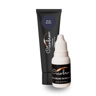 FUSION hybrid tint in Blue Black shade by Ciaobrow - professional henna brow and lash tint for deep black hair