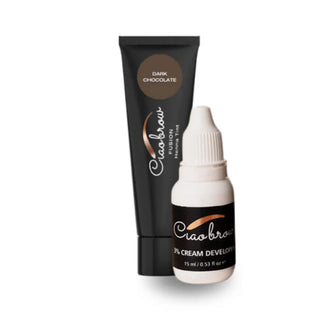 FUSION hybrid tint in Dark Chocolate shade by Ciaobrow - professional henna brow and lash tint for deep black hair