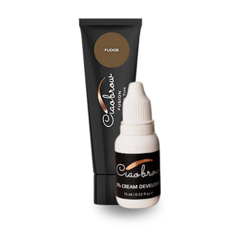 FUSION hybrid tint in Fudge shade by Ciaobrow - professional henna brow and lash tint for deep black hair