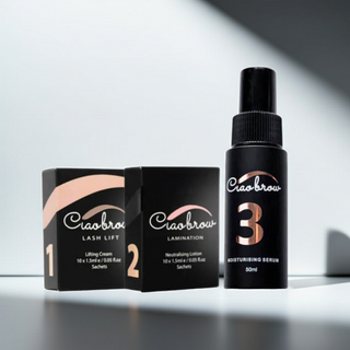 Lash lift 3-step trio kit by Ciaobrow - complete treatment bundle with lifting cream, neutraliser and nourishing serum