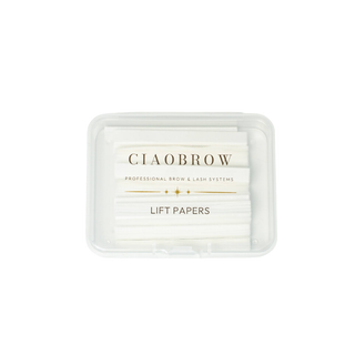 Ciaobrow Lift Papers professional lash and brow lift papers in branded clear carry case, closed