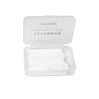 Ciaobrow Lift Papers clear carry case open showing white lash lift papers