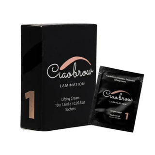 Step 1 lifting cream by Ciaobrow - brow lamination relaxing solution in 15ml sachets for professional treatments