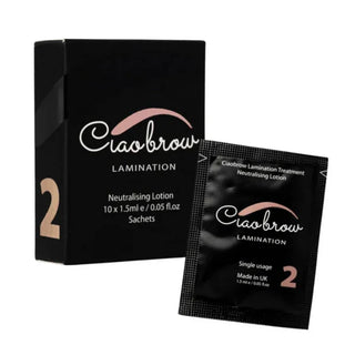 Step 2 neutralising cream by Ciaobrow - dual product for brow lamination and lash lift in 15ml sachets