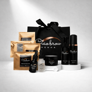 Ciaobrow Brow Henna Mini Kit – Professional starter set with 4 henna shades, prep products, aftercare and tools
