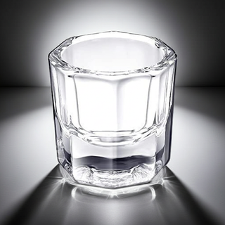 This glass dappen dish is a professional mixing bowl designed for henna, tint, brow lamination, and lash lift products, featuring a non-reactive surface