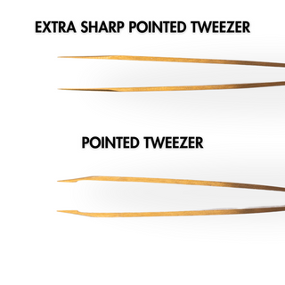 side by side compairson of extra sharp tweezer and pointed tweezer
