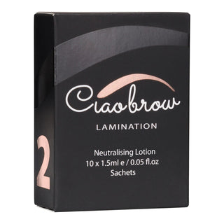 Step 2 neutralising cream sachets by Ciaobrow - dual-purpose formula for brow lamination and lash lift treatments